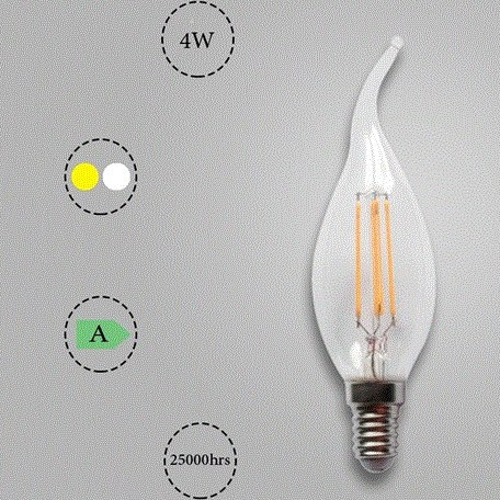 لامپ اشکی فیلامنتی 4وات شفاف-برند مودی
