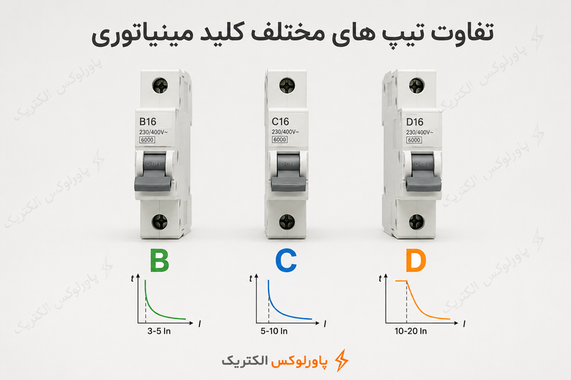 تفاوت کلید مینیاتوری تیپ B، C و D چیست؟ | کدام فیوز مینیاتوری برای ساختمان و صنعت مناسبتر است؟