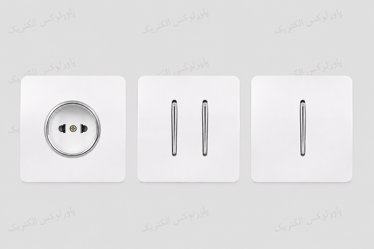 کلید و پریز آسیا الکتریک-مدل کریستال سفید